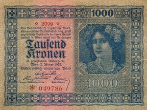 Bankovka 1000 KRONEN 1922