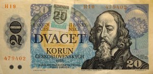 Bankovka 20 KORUN ČESKOSLOVENSKÝCH 1988