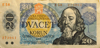 Bankovka 20 KORUN ČESKOSLOVENSKÝCH 1988