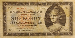 Bankovka 100 KORUN ČESKOSLOVENSKÝCH 1945