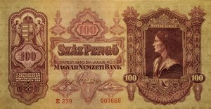 Bankovka 100 PENGO MAĎARSKO 1930