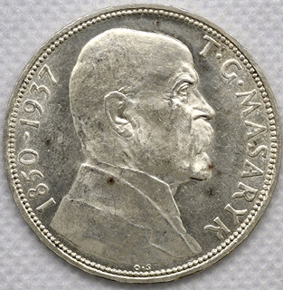 Stříbrná mince 20 Kč TOMÁŠ G. MASARYK 1937