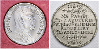 Velká pamětní stříbrná medaile T. G. MASARYK původní etue 1935