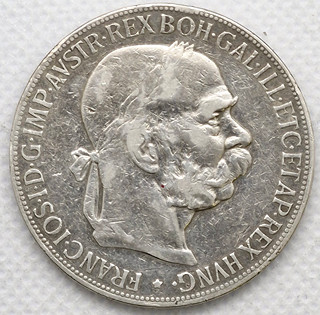 Stříbrná mince 5 koruna Franz Joseph I. 1900