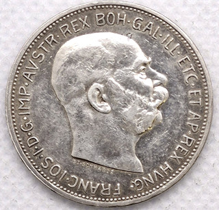 Stříbrná mince 2 corona koruna 1912