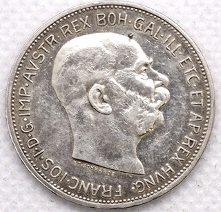 Stříbrná mince 2 corona koruna 1912