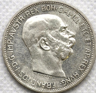 Stříbrná mince 2 corona koruna 1913
