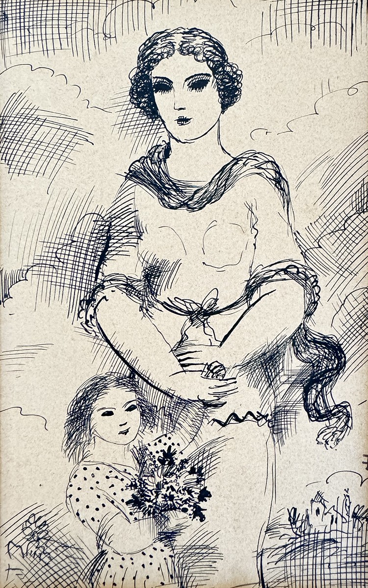 Linka Procházková, 1884 - 1960 - Matka s dítětem