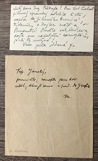 Majerová Marie - Rukopis na vizitce a lístku s monogramem