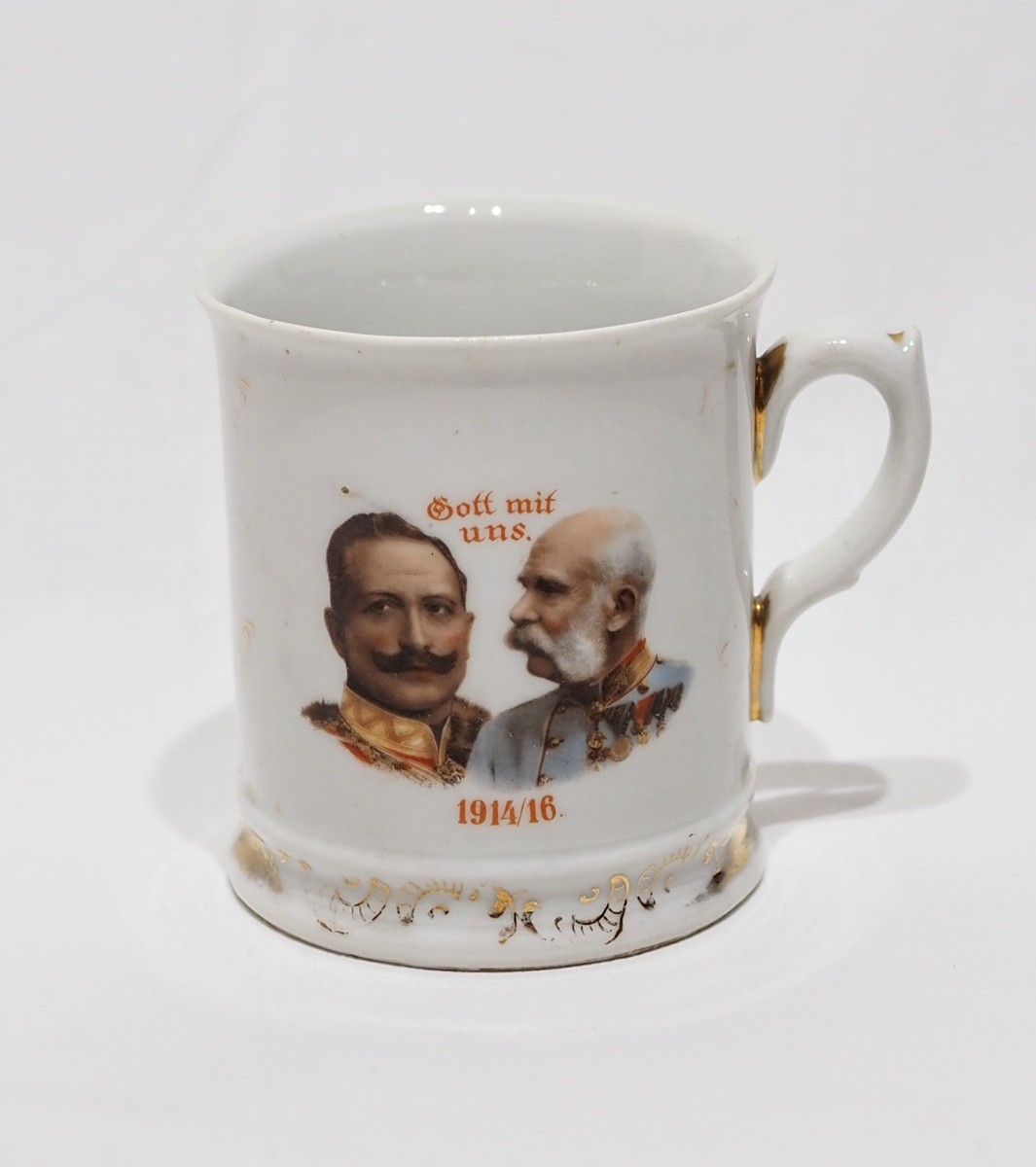 Franz Josef I. A Vilhelm II. - Výroční hrnek Gott mit uns 1914/1916