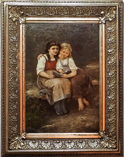Adolf Liebscher (1857 - 1919) - Dívky s knížkou