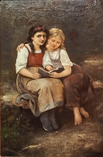 Adolf Liebscher (1857 - 1919) - Dívky s knížkou