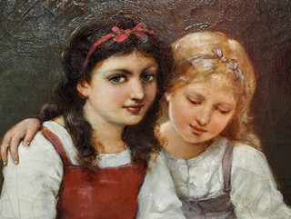 Adolf Liebscher (1857 - 1919) - Dívky s knížkou
