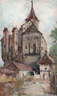 Alois Lukášek (1911 - 1984) - Hrad Pernštejn z nádvoří