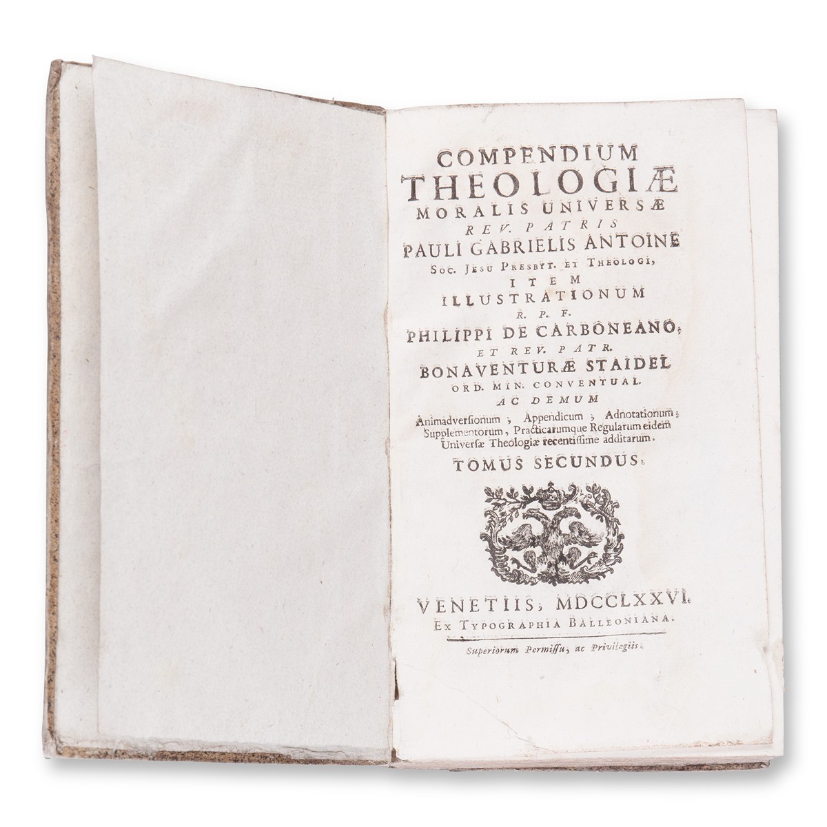 ANTOINE, Paul-Gabriel (1678-1743): Compendium theol. moralis universae II.