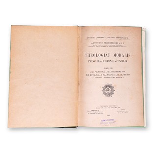 VERMEERSCH, Arthurus (1858-1936): Theologiae moralis principia III.