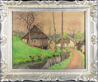 Jindřich Bubeníček (1856-1935) - Chaloupka u potoka