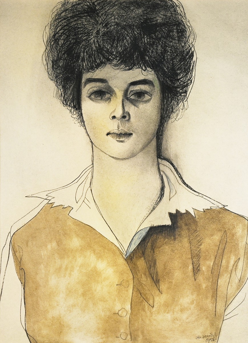 Ota Janeček (1919-1996) - Portrét Jany Hlaváčové