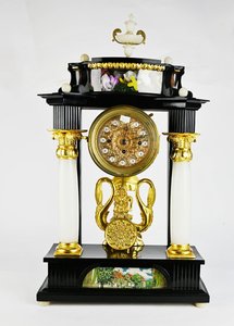 Dvousloupkové biedermeier hodiny se 1/4 chodem