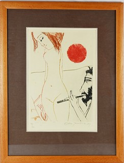Ota Janeček  (1919-1996) - Dívka a faun