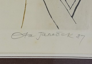 Ota Janeček  (1919-1996) - Dívka a faun