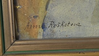 Anna Roškotová (1883-1967) - Nádvoří v kláštěře Santa Maria Novella ve Florencii