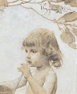Two studies for the cover of the magazine "Die Kunst für Alle" year 1895/1896