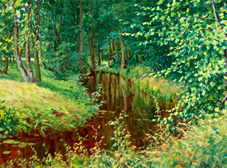Summer landscape with a stream