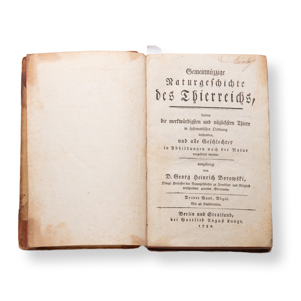 BOROWSKI, Georg Heinrich (1746-1801): Naturgeschichte des Tierreichs III