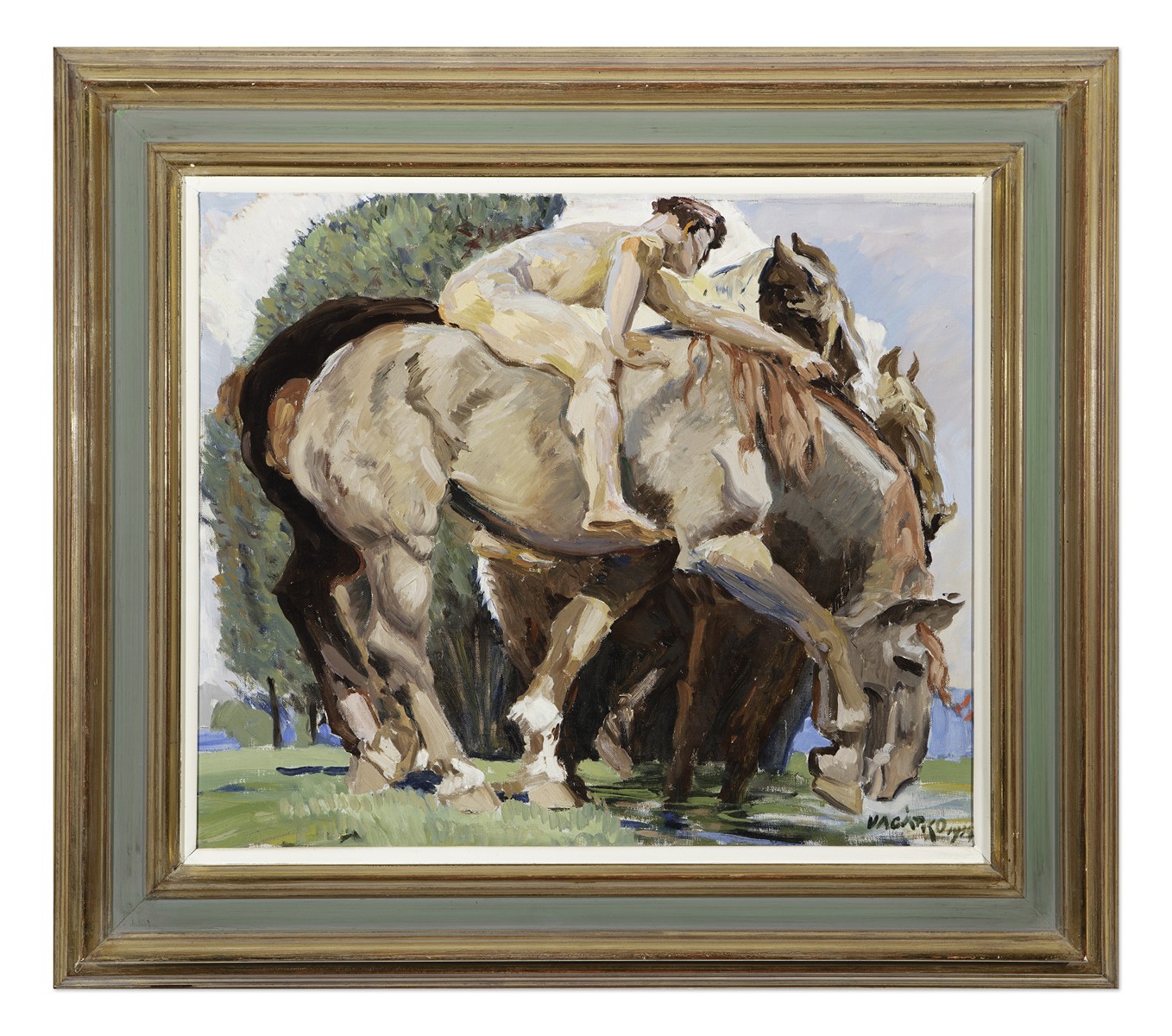 Ludvík Vacátko (1873 - 1956) - Mužský akt s koňmi