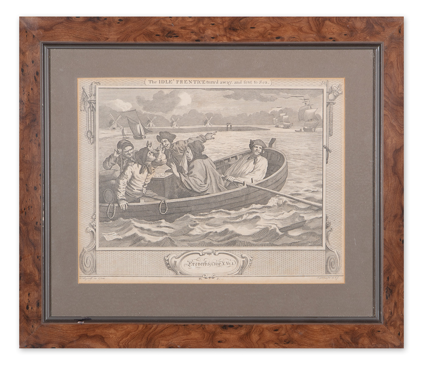 William Hogarth (1697 - 1764) - The Idle 'Prentice Turned Away and Sent to Sea (Industry and Idleness, plate 5)