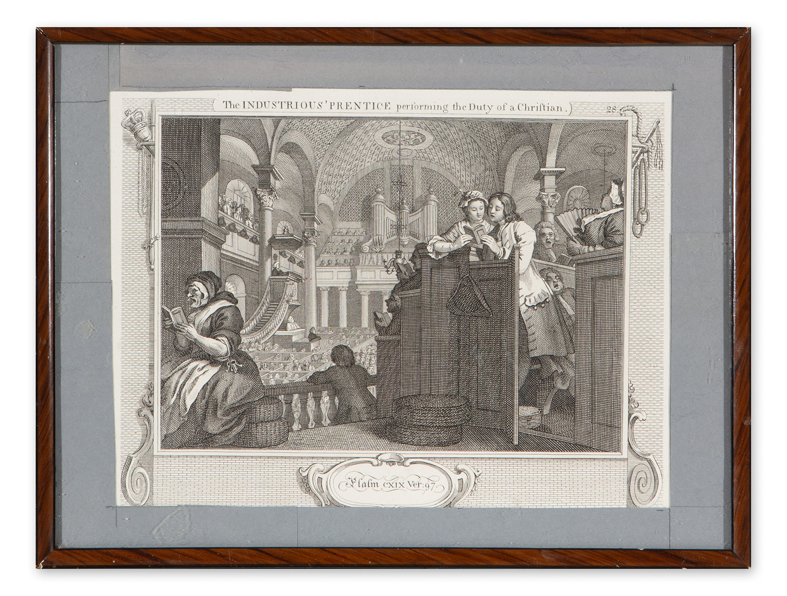 William Hogarth (1697 - 1764) - The Industrious 'Prentice Performing the Duty of a Christian (Industry and Idleness, plate 2)