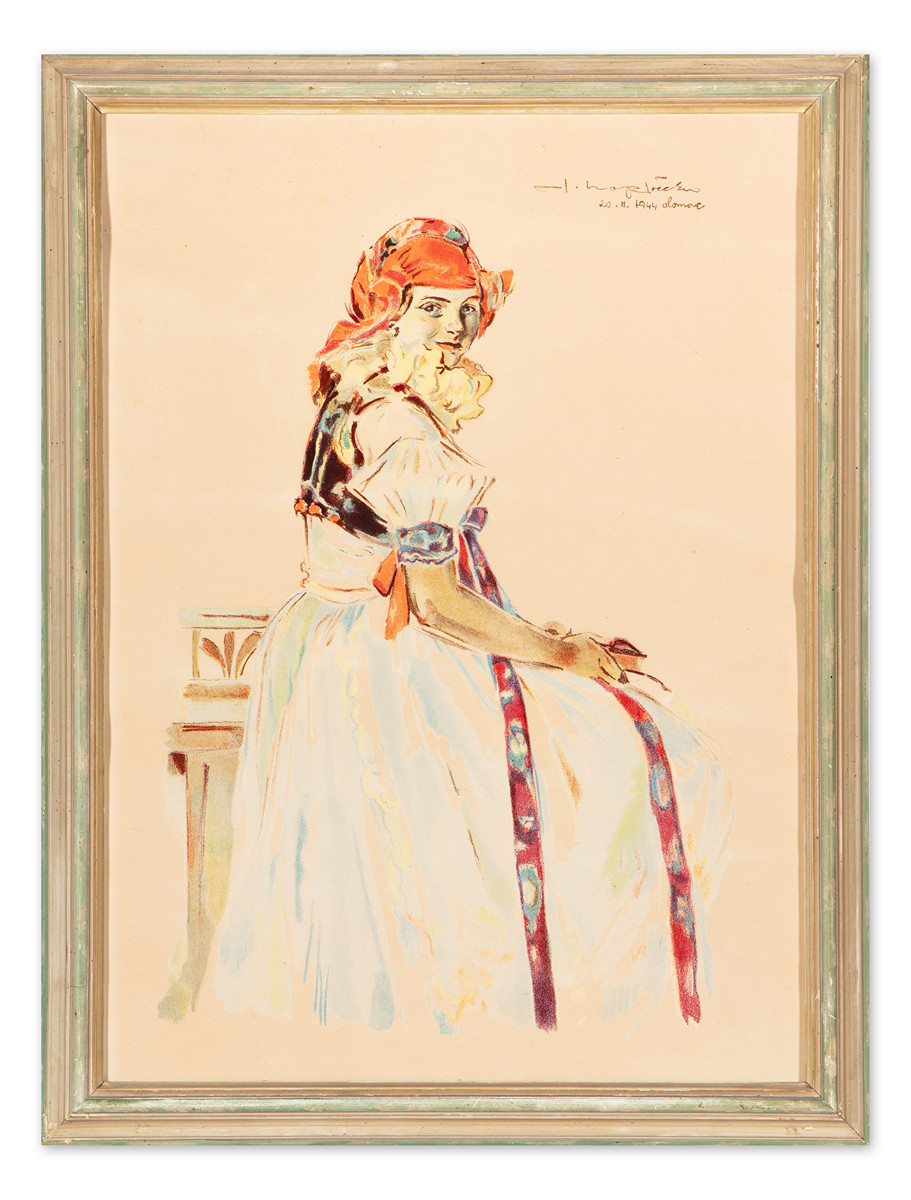 František Hoplíček (1890 - 1946) - Dívka v kroji