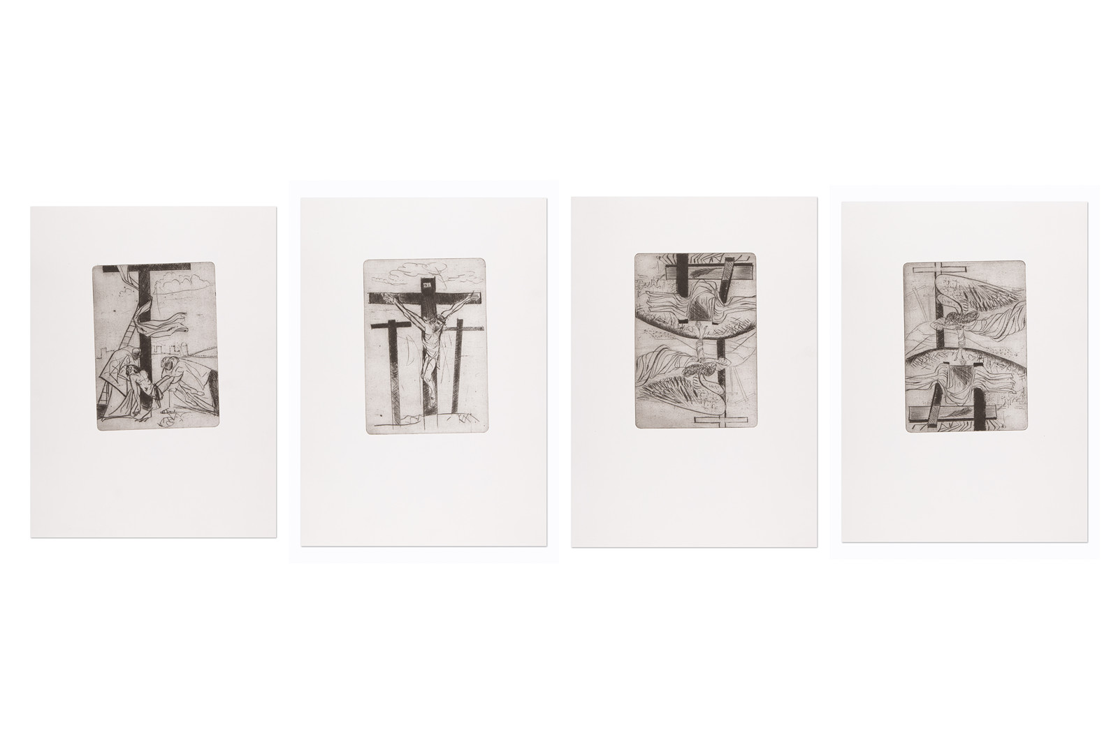 Jiří Ščerbakov (1926 - 2007) - Ukřižování Ježíše Krista (4 grafické listy)