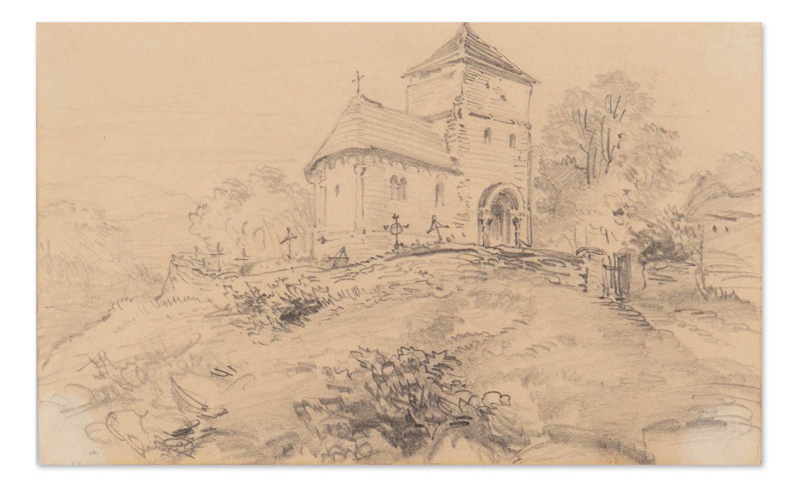 Josef Mánes (1820 - 1871) - Krajina s kostelíkem