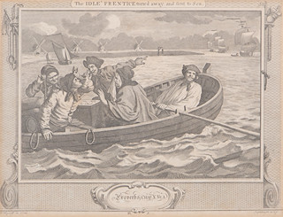 William Hogarth (1697 - 1764) - The Idle 'Prentice Turned Away and Sent to Sea (Industry and Idleness, plate 5)