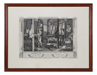 William Hogarth (1697 - 1764) - The Fellow 'Prentices at their Looms: Industry and Idleness, plate 1