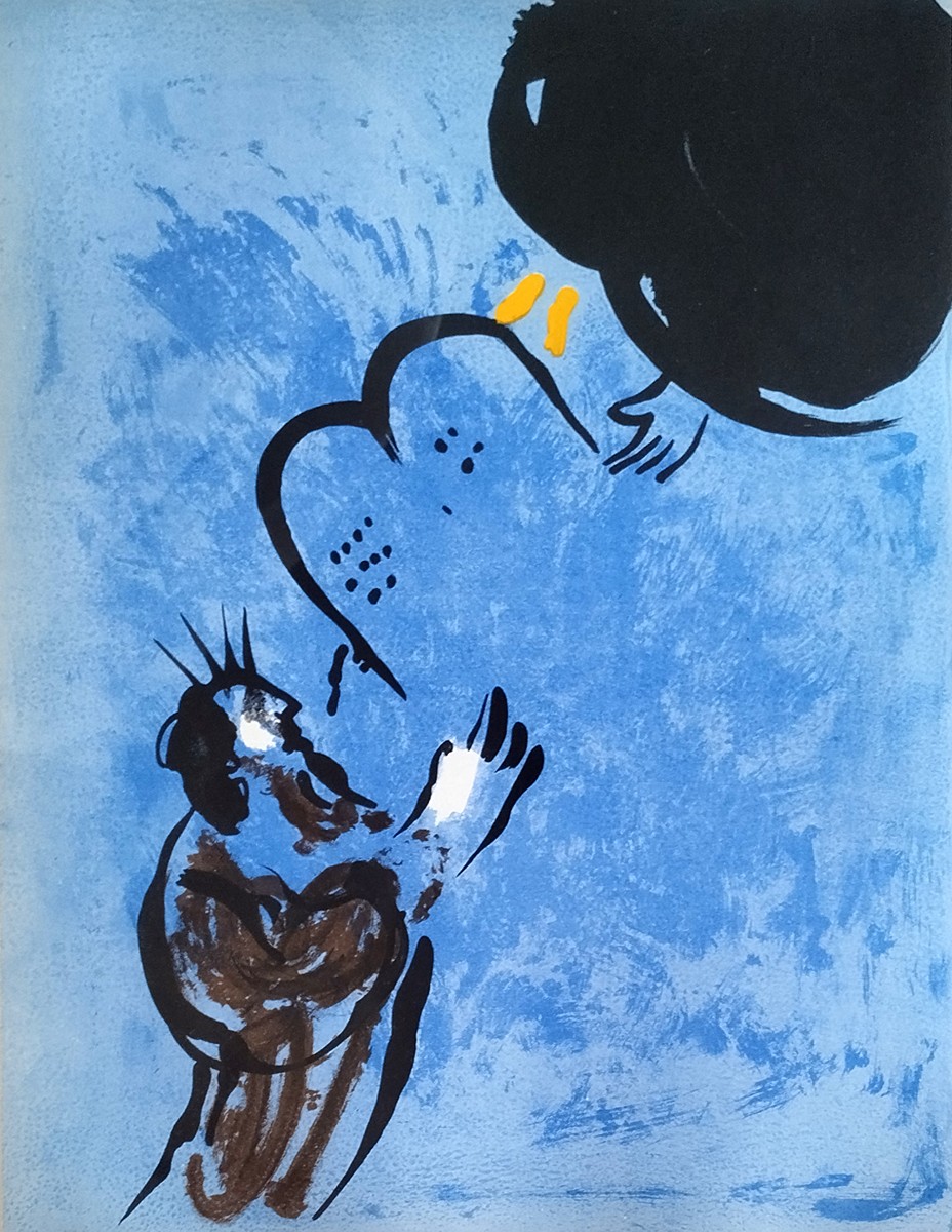 Marc Chagall - Mojžíš přijímající tabule zákona