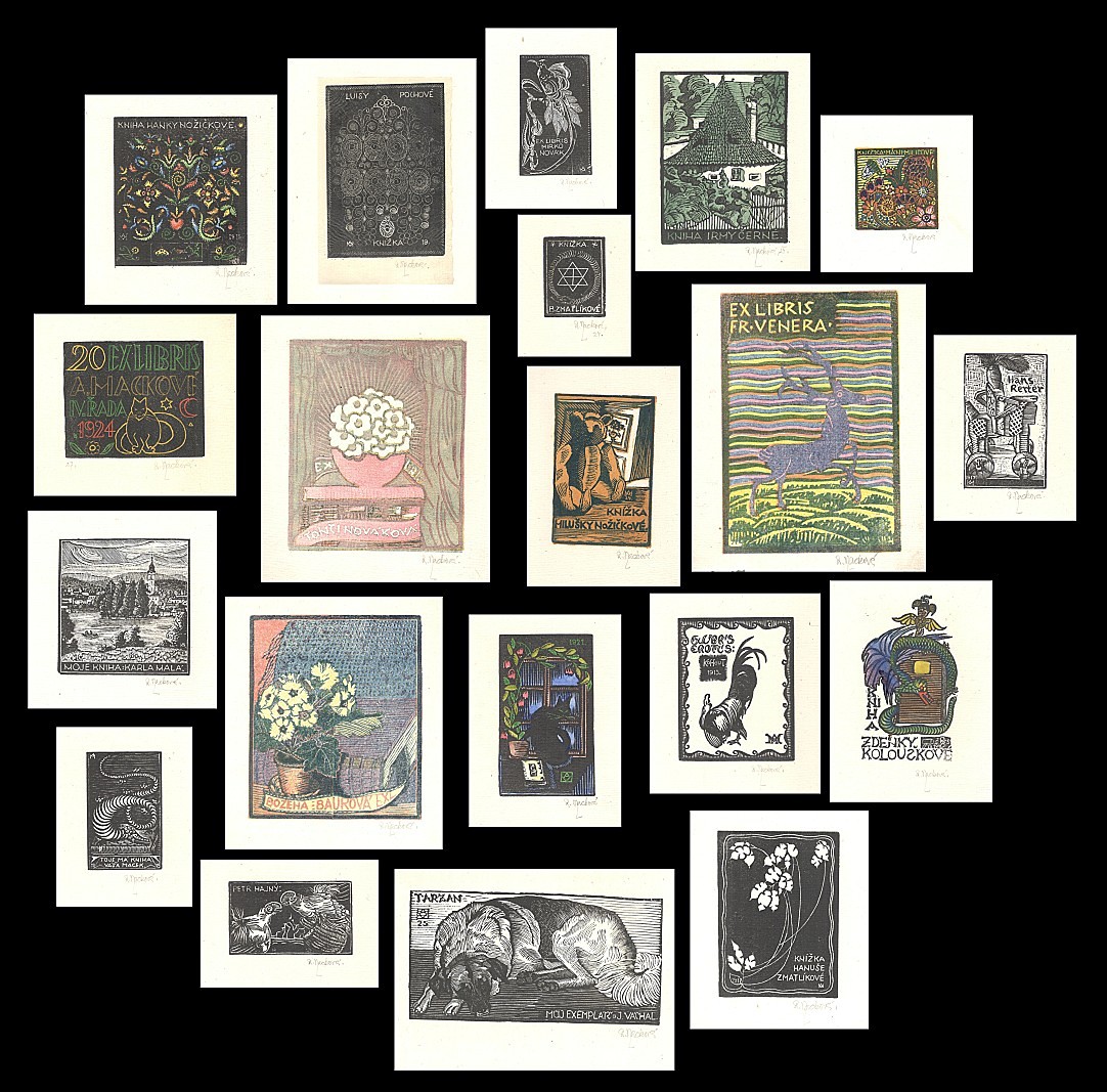 Anna Macková (1887 - 1969) - 20 Exlibris A. Mackové IV. řada