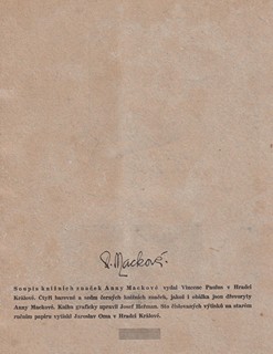 Anna Macková (1887 - 1969) - Knižní značky Anny Mackové