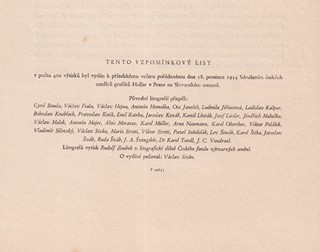 Kamil Lhoták (1912 - 1990) - Vzpomínkový list