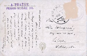 Albert Pražák (1880 - 1956) - Dopis Míle Dokupilové