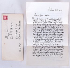 Aleš Štolovský (1911 - 1987) - Dopis Prokopu Tomanovi ml.