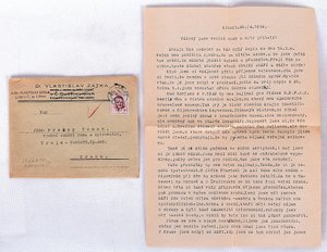 Vlastislav Zátka (1887 - 1964) - Dopis Prokopu Tomanovi st.