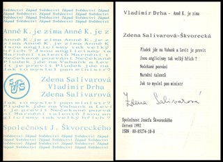 Zdena Salivarová (1933) - V. Drha: Anně K. je zima; Z. Salivarová: několik textů