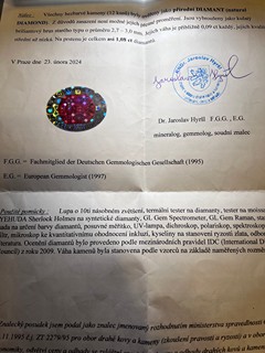 Prsten s diamanty a safírem | Art deco | platina | Československo 1930 | znalecký posudek