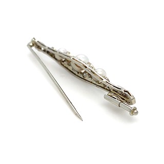 Brož s diamanty a perlami | Art deco | Československo 1925