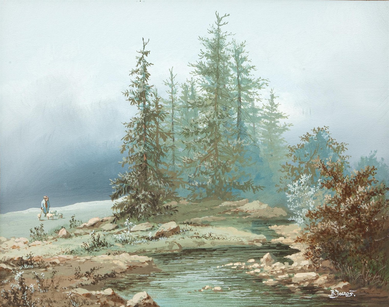 Jaroš Bohumil (1856 - 1924) - Krajina s řekou