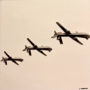 Banksy - Wall Mounted Drone Set (Duck and Cover)