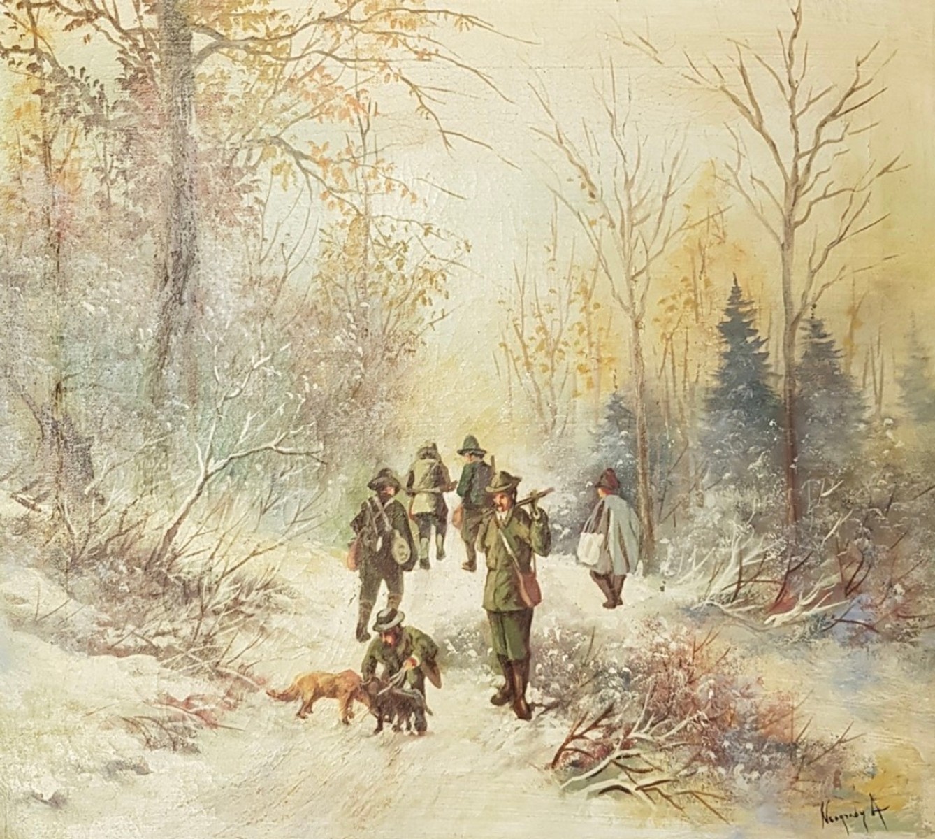 Antal Neogrady (1861 - 1942) - Myslivci na honu